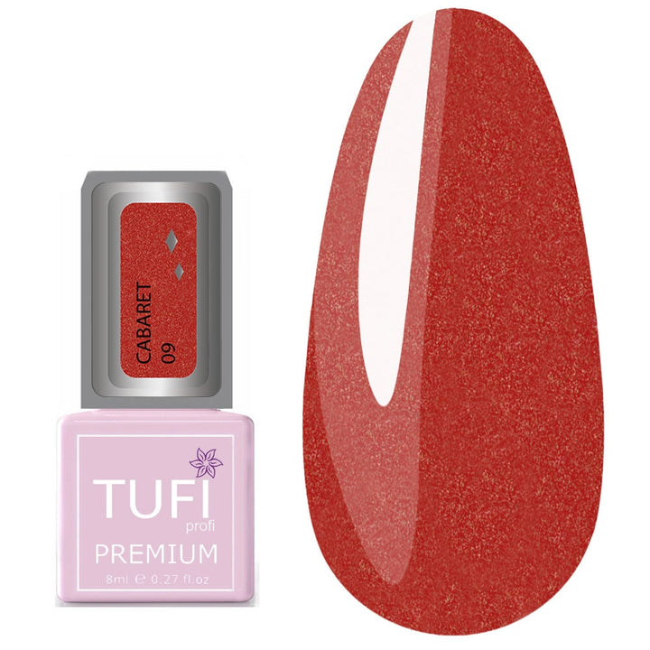 TUFI profi PREMIUM Gel Polish Cabaret 09 shimmer red