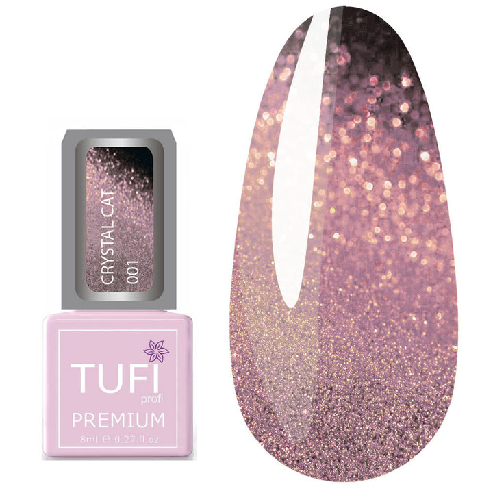 TUFI profi PREMIUM Gel Polish Crystal Cat 01 pink quartz