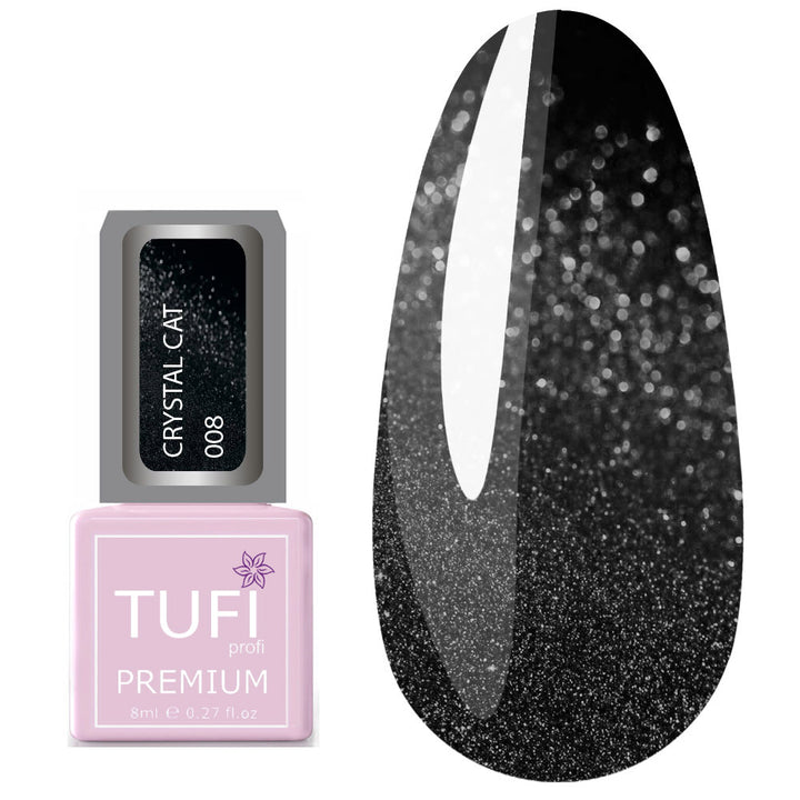 TUFI profi PREMIUM Gel Polish Crystal Cat 08 black diamond