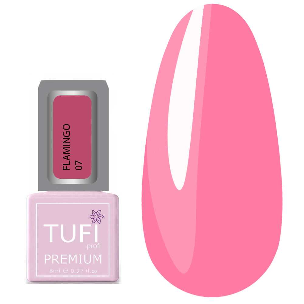 TUFI profi PREMIUM Gel Polish Flamingo 07 rosa solnedgång