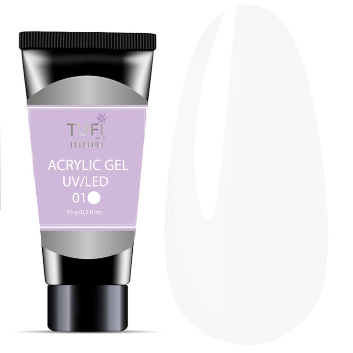 TUFI profi PREMIUM acrylic gel 01 white snow