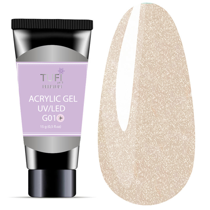 TUFI profi PREMIUM acrylic gel G01 shine crystal